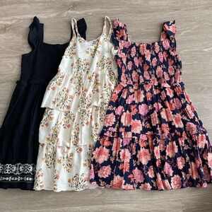 Old Navy Black, Cream, and Pink Floral Kids Dresses